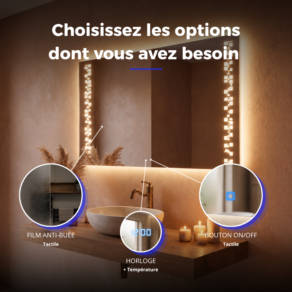 Miroir LED salle de bain Astera (Collection Cosmos) — vue d'ambiance 4