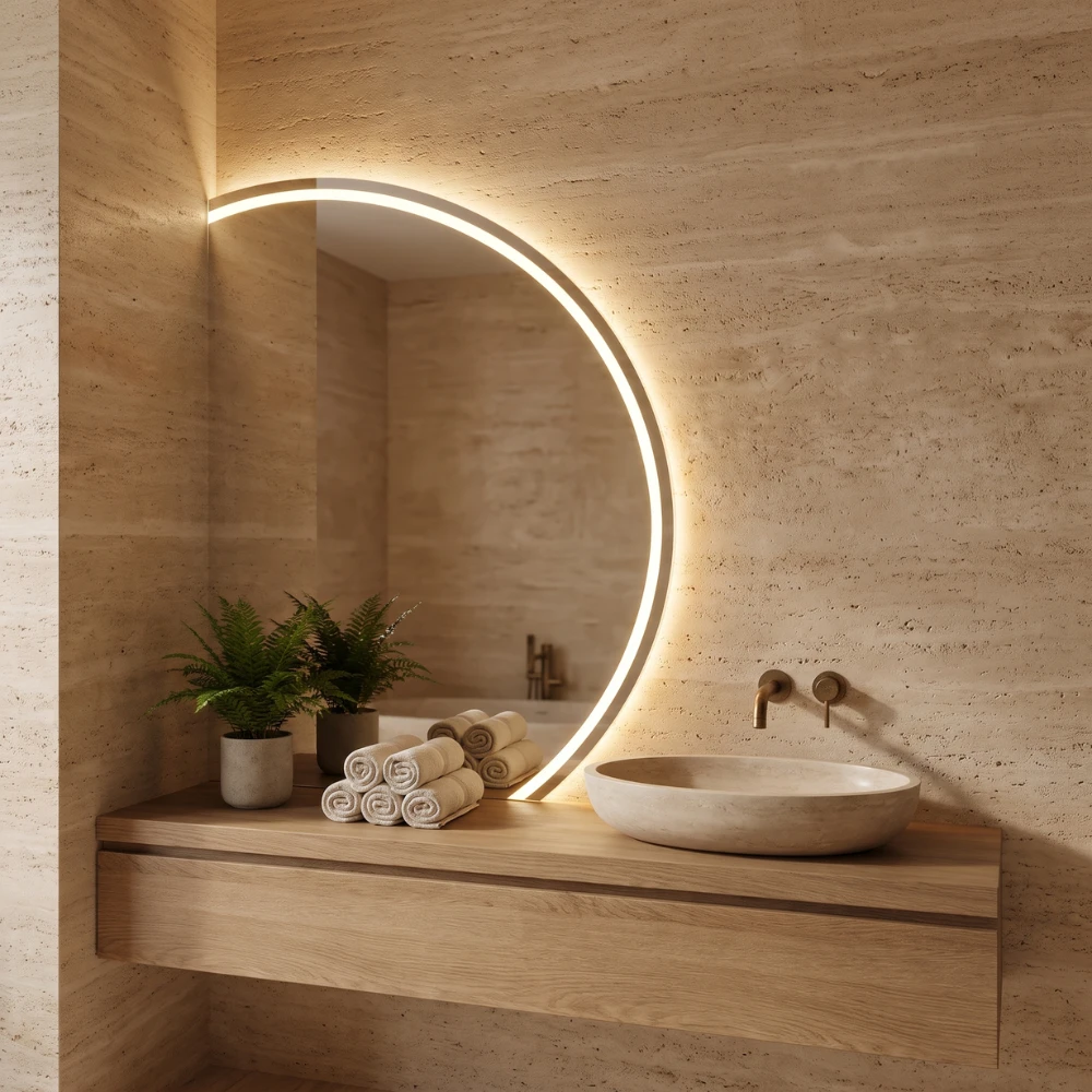 Miroir LED salle de bain Astra (Collection Orbite) — vue d'ambiance 1