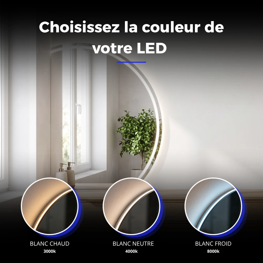 Miroir LED salle de bain Astra (Collection Orbite) — vue d'ambiance 3