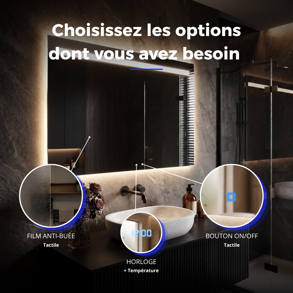 Miroir LED salle de bain Atlas (Collection Nova) — vue d'ambiance 4