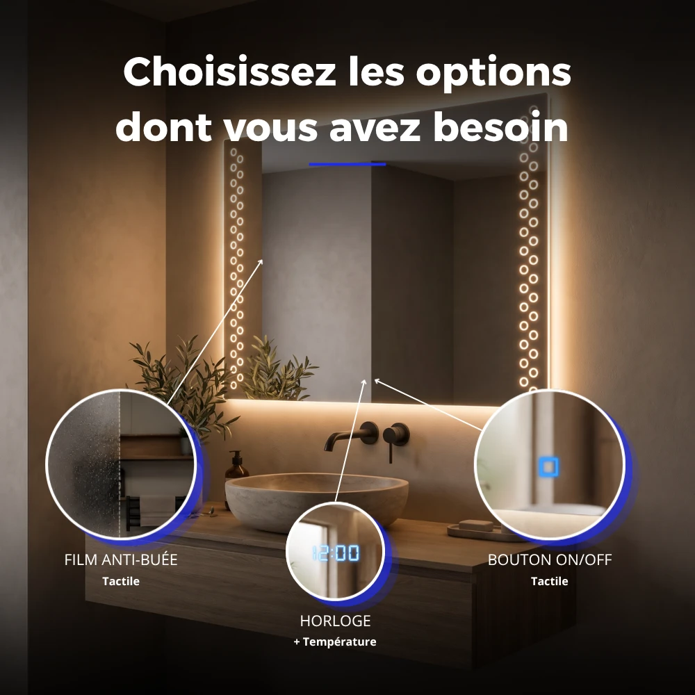 Miroir LED salle de bain Carina (Collection Nova) — vue d'ambiance 4