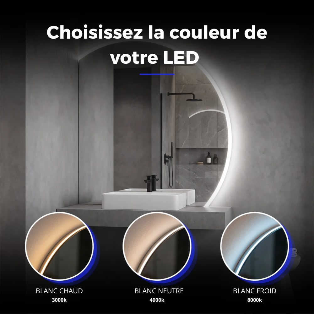 Miroir LED salle de bain Helios (Collection Orbite) — vue d'ambiance 3
