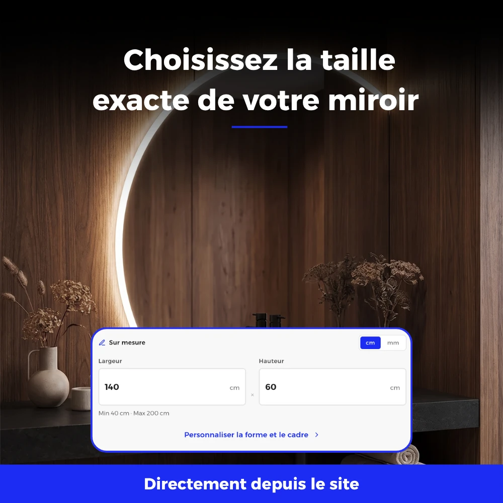 Miroir LED salle de bain Helios (Collection Orbite) — vue d'ambiance 5