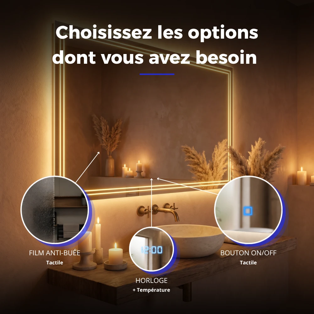 Miroir LED salle de bain Lynx (Collection Nova) — vue d'ambiance 4