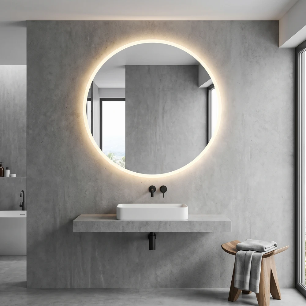 Miroir LED salle de bain Neptune (Collection Orbite) — vue d'ambiance 2