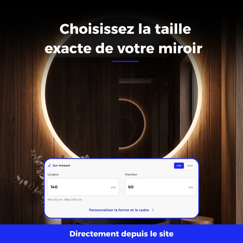 Miroir LED salle de bain Neptune (Collection Orbite) — vue d'ambiance 5