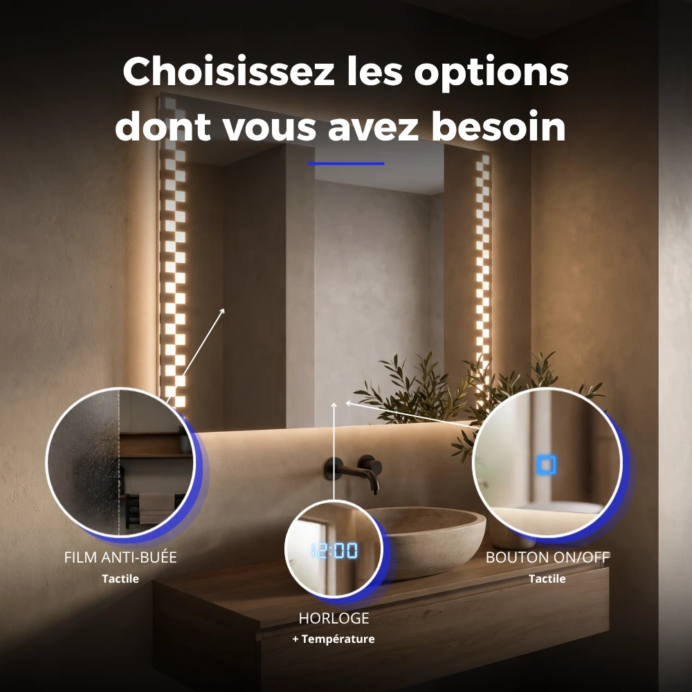 Miroir LED salle de bain Pyxis (Collection Nova) — vue d'ambiance 4