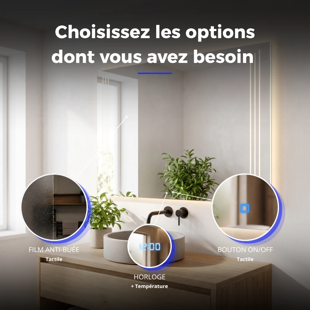 Miroir LED salle de bain Solaris 3 (Collection Nova) — vue d'ambiance 4