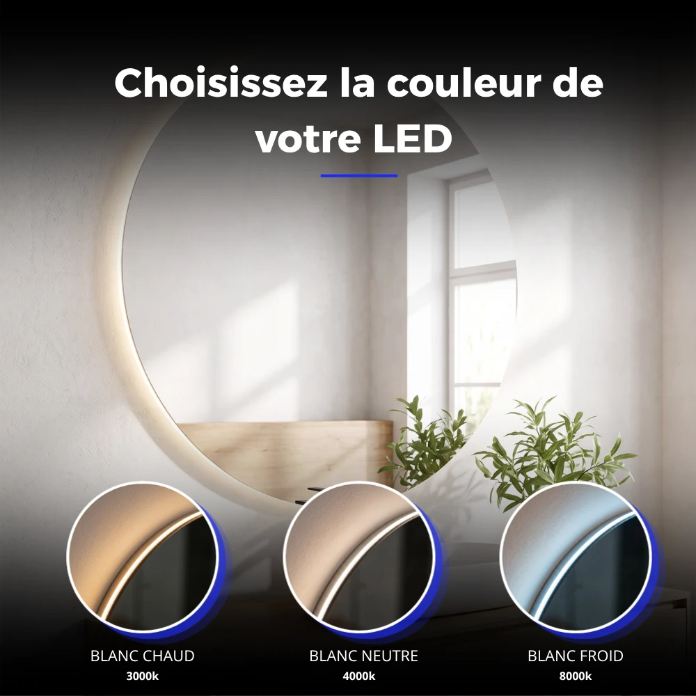 Miroir LED salle de bain Venus (Collection Orbite) — vue d'ambiance 3